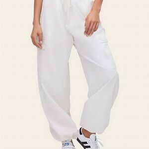 GOOD AMERICAN Women's Parachute Cargo Pants Drawstring High-Waisted Size XL